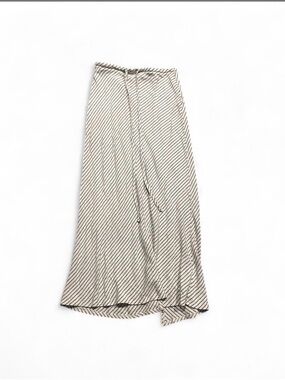 Women's Cream Stripe Wrap Skirt